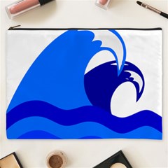 Blue Beach Sea Wave Waves Chevron Water Cosmetic Bag (xxxl)  by Mariart