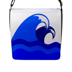 Blue Beach Sea Wave Waves Chevron Water Flap Messenger Bag (l)  by Mariart