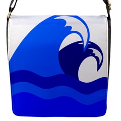 Blue Beach Sea Wave Waves Chevron Water Flap Messenger Bag (s) by Mariart