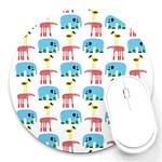 Animals Elephants Giraffes Bird Cranes Swan Round Mousepads Front