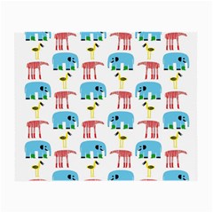 Animals Elephants Giraffes Bird Cranes Swan Small Glasses Cloth (2-side) by Mariart