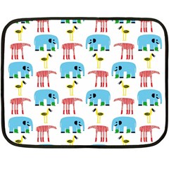 Animals Elephants Giraffes Bird Cranes Swan Fleece Blanket (mini)