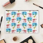 Animals Elephants Giraffes Bird Cranes Swan Cosmetic Bag (Large)  Front