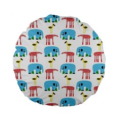 Animals Elephants Giraffes Bird Cranes Swan Standard 15  Premium Round Cushions by Mariart