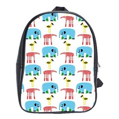 Animals Elephants Giraffes Bird Cranes Swan School Bags (xl) 