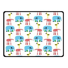 Animals Elephants Giraffes Bird Cranes Swan Double Sided Fleece Blanket (small)  by Mariart