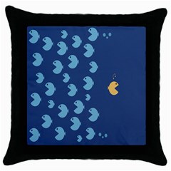 Blue Fish Sea Beach Swim Yellow Predator Water Throw Pillow Case (black) by Mariart