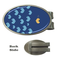 Blue Fish Sea Beach Swim Yellow Predator Water Money Clips (oval)  by Mariart