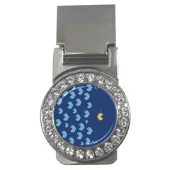 Blue Fish Sea Beach Swim Yellow Predator Water Money Clips (cz)  by Mariart