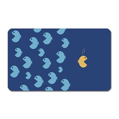 Blue Fish Sea Beach Swim Yellow Predator Water Magnet (rectangular) by Mariart