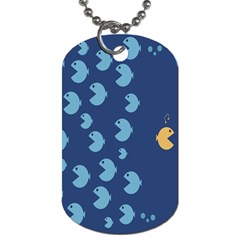 Blue Fish Sea Beach Swim Yellow Predator Water Dog Tag (one Side) by Mariart