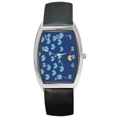 Blue Fish Sea Beach Swim Yellow Predator Water Barrel Style Metal Watch by Mariart