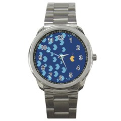 Blue Fish Sea Beach Swim Yellow Predator Water Sport Metal Watch