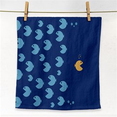 Blue Fish Sea Beach Swim Yellow Predator Water Face Towel by Mariart