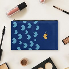 Blue Fish Sea Beach Swim Yellow Predator Water Cosmetic Bag (Medium) 