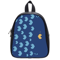 Blue Fish Sea Beach Swim Yellow Predator Water School Bags (small)  by Mariart