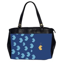 Blue Fish Sea Beach Swim Yellow Predator Water Office Handbags (2 Sides)  by Mariart