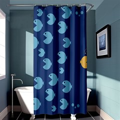 Blue Fish Sea Beach Swim Yellow Predator Water Shower Curtain 36  X 72  (stall)  by Mariart