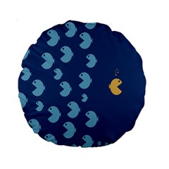 Blue Fish Sea Beach Swim Yellow Predator Water Standard 15  Premium Round Cushions