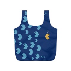 Blue Fish Sea Beach Swim Yellow Predator Water Full Print Recycle Bags (s) 