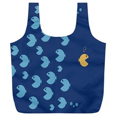 Blue Fish Sea Beach Swim Yellow Predator Water Full Print Recycle Bags (l)  by Mariart