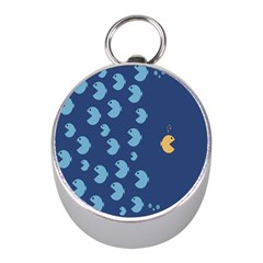 Blue Fish Sea Beach Swim Yellow Predator Water Mini Silver Compasses by Mariart