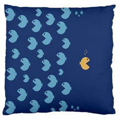 Blue Fish Sea Beach Swim Yellow Predator Water Standard Flano Cushion Case (one Side)