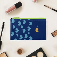 Blue Fish Sea Beach Swim Yellow Predator Water Cosmetic Bag (XS)