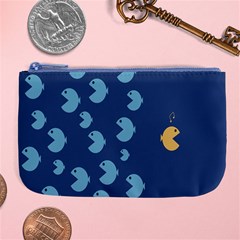 Blue Fish Sea Beach Swim Yellow Predator Water Large Coin Purse