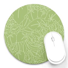 Blender Greenery Leaf Green Round Mousepads