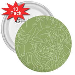 Blender Greenery Leaf Green 3  Buttons (10 Pack) 