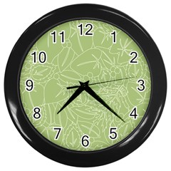 Blender Greenery Leaf Green Wall Clocks (black) by Mariart