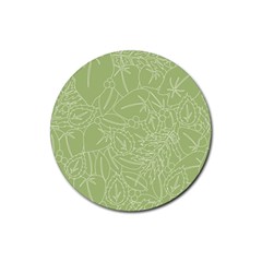 Blender Greenery Leaf Green Rubber Coaster (round)  by Mariart