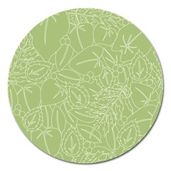 Blender Greenery Leaf Green Magnet 5  (round) by Mariart