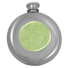 Blender Greenery Leaf Green Round Hip Flask (5 Oz) by Mariart