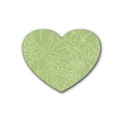 Blender Greenery Leaf Green Rubber Coaster (heart)  by Mariart