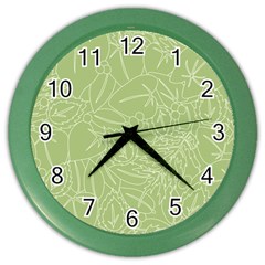 Blender Greenery Leaf Green Color Wall Clocks by Mariart