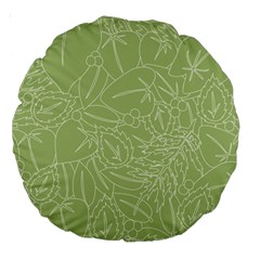 Blender Greenery Leaf Green Large 18  Premium Round Cushions by Mariart