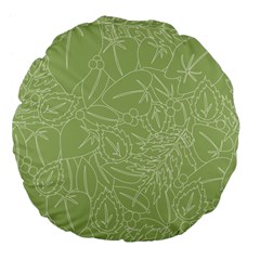 Blender Greenery Leaf Green Large 18  Premium Flano Round Cushions by Mariart