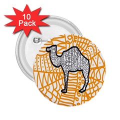 Animals Camel Animals Deserts Yellow 2 25  Buttons (10 Pack)  by Mariart