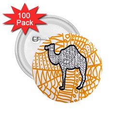 Animals Camel Animals Deserts Yellow 2 25  Buttons (100 Pack)  by Mariart