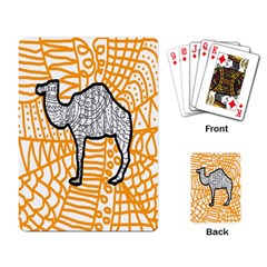 Animals Camel Animals Deserts Yellow Playing Card by Mariart