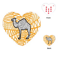 Animals Camel Animals Deserts Yellow Playing Cards (heart) 