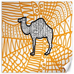 Animals Camel Animals Deserts Yellow Canvas 12  X 12   by Mariart