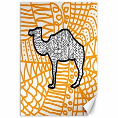 Animals Camel Animals Deserts Yellow Canvas 20  X 30   by Mariart