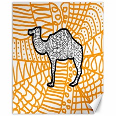 Animals Camel Animals Deserts Yellow Canvas 11  X 14   by Mariart