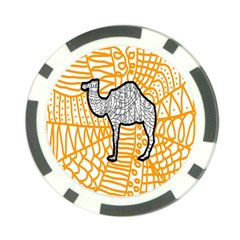 Animals Camel Animals Deserts Yellow Poker Chip Card Guard by Mariart