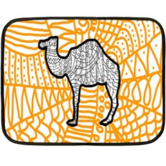 Animals Camel Animals Deserts Yellow Fleece Blanket (mini) by Mariart