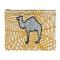 Animals Camel Animals Deserts Yellow Cosmetic Bag (xl)