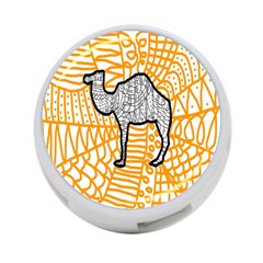 Animals Camel Animals Deserts Yellow 4-port Usb Hub (one Side) by Mariart